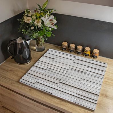 banjado® Herdabdeckung aus gehärtetem Glas einteilig Motiv Relief