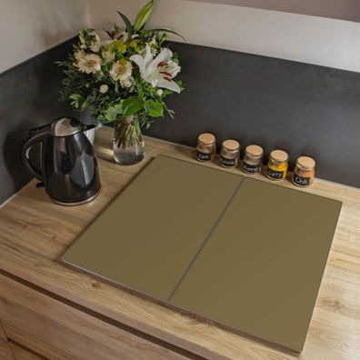 banjado® Herdabdeckung aus gehärtetem Glas zweiteilig Motiv Gold Metallic