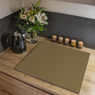 banjado® Herdabdeckung aus Glas einteilig 80x52cm Motiv Gold Metallic
