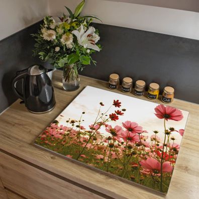 banjado® Herdabdeckung aus Glas einteilig 80x52cm Motiv Schmuckkörbchen
