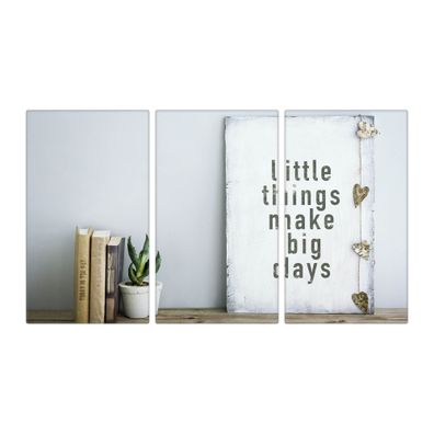 banjado® Herdabdeckung aus Glas dreiteilig je 30x52cm Motiv Little Things