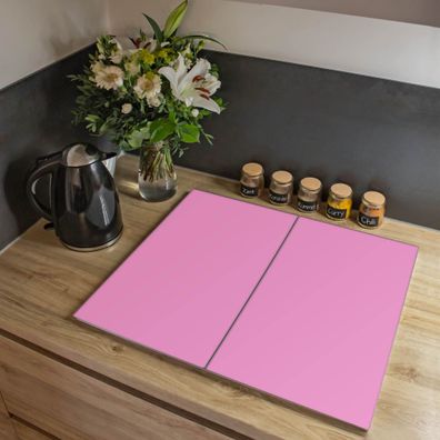 banjado® Herdabdeckung aus Glas zweiteilig je 45x52cm Motiv Rose