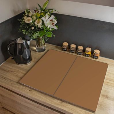 banjado® Herdabdeckung aus Glas zweiteilig je 40x52cm Motiv Kupfer Metallic