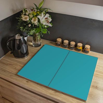 banjado® Herdabdeckung aus Glas zweiteilig je 40x52cm Motiv Türkis