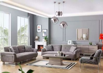 Sofagarnitur 3 + 3 + 1 Sitzer Wohnzimmer Set Modern Set Neu Luxus Möbel
