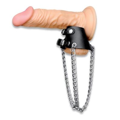Leder Ballstretcher Hodendehner mit Kette
