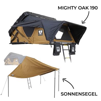 MIGHTY OAK 190 goldbraun + Sonnensegel