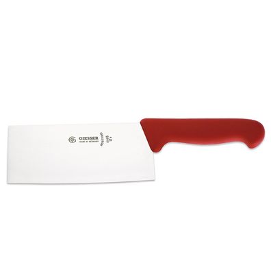 Giesser Hackmesser 17 cm Griff rot breite Edelstahl-Klinge Balligschliff 846617r