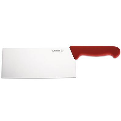 Giesser Hackmesser 21 cm Griff rot breite Edelstahl-Klinge Balligschliff 846621r