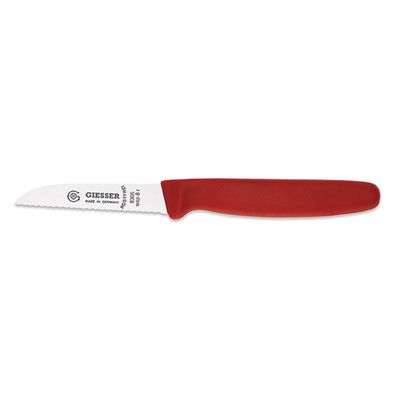 Giesser Gemüsemesser 8 cm rot mit gestanzter Wellenschliff-Klinge 8305 wsp 8 r