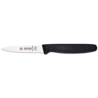 Giesser Gemüsemesser 8 cm schwarz gestanzte Wellenschliff-Klinge 8315 wsp 8,0