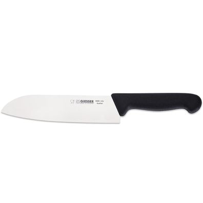 Giesser Santoku-Messer 18 cm schwarz mit breiter gestanzten Messerklinge 8269k18