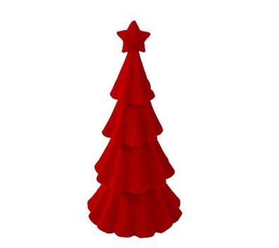 Weihnachtsdeko Tannenbaum Rot beflockt – H=39 cm – Festliche Dekoration