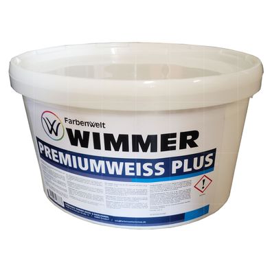 Farbenwelt WIMMER Premiumweiss Plus 12.5 LTR Wandfarbe Innenfarbe DKK 1 NAK 1