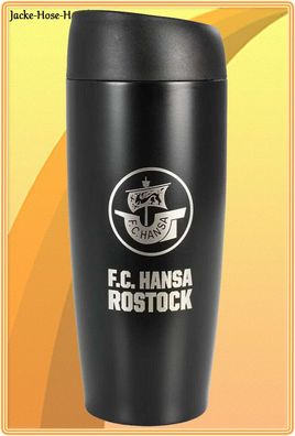 F.C. Hansa Rostock Thermobecher Logo schwarz Kaffeebecher Becher ca 450ml NEU