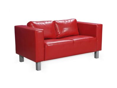 FURNIX Elegantes Sofa Valissa II Eco-Leder mit Kissen MG7