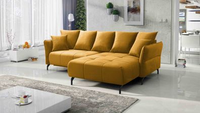 FURNIX Ecksofa Kaiross 133x234 cm EL 08 Ocker