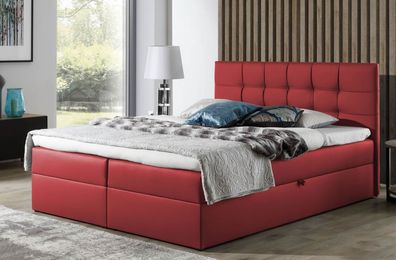 FURNIX Boxspringbett TREZO 1 200x200 mit tiefen Bettkasten und Topper MA960