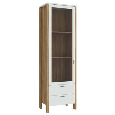 Vitrine Samuel 8 Secret Grey 62x202x42 cm Vitrinenschrank Schrank LED