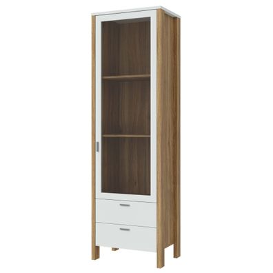 Vitrine Samuel 9 Secret Grey 62x202x42 cm Vitrinenschrank Schrank LED