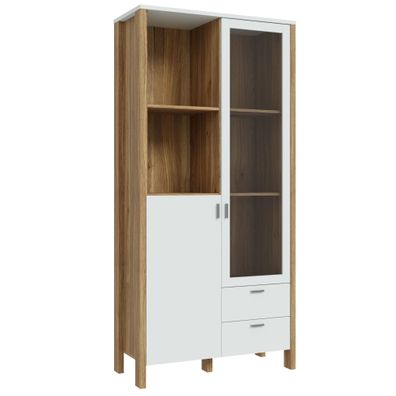 Vitrine Samuel 10 Secret Grey 97x202x42 cm Vitrinenschrank Schrank LED