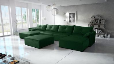 FURNIX Ecksofa in U-Form ELONE Polstercouch mit Sitzbank und Schlaffunktion RL25