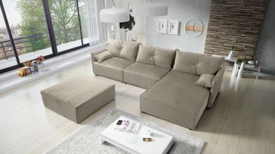 FURNIX Polstercouch ELONE SYSTEM 2 Schlafsofa ohne Sitzbanke RL04 Beige