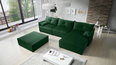 FURNIX Polstercouch ELONE SYSTEM 2 Schlafsofa ohne Sitzbanke RL25 Dunkelgrün