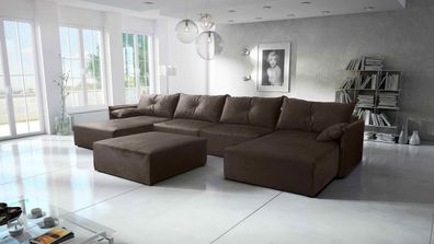 FURNIX Ecksofa in U-Form ELONE Polstercouch mit Sitzbank und Schlaffunktion RL07