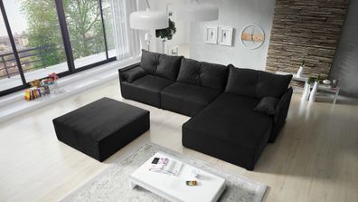 FURNIX Polstercouch ELONE SYSTEM 2 Schlafsofa ohne Sitzbanke RL31 Schwarz