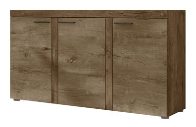 FURNIX Sideboard Marcuss Anrichte Kommode 3 Türen 148,8 cm 3F Eiche Lefkas