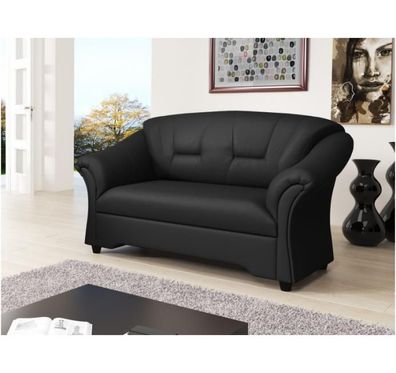 FURNIX Elegantes Sofa MORTI II Eco-Leder D8 Schwarz