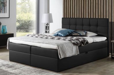 FURNIX Boxspringbett TREZO 1 200x200 mit tiefen Bettkasten und Topper MA9100