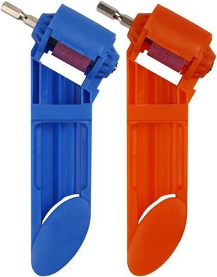 2-teiliges Bohrerschärfset, Bohrerschärfwerkzeuge mit hoher Härte (blau, orange)