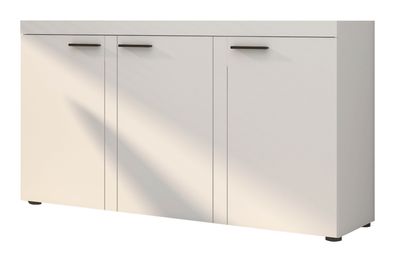 FURNIX Sideboard Marcuss Anrichte Kommode 3 Türen klassisch 149 cm 3F Weiß