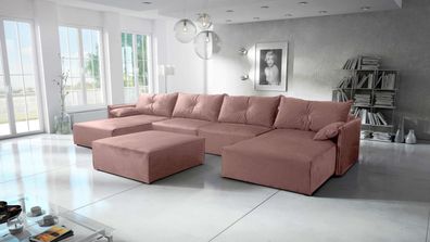 FURNIX Ecksofa in U-Form ELONE Polstercouch mit Sitzbank und Schlaffunktion RL14