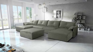 FURNIX Ecksofa in U-Form ELONE Polstercouch mit Sitzbank und Schlaffunktion RL27