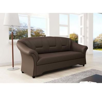 FURNIX Elegantes Sofa MORTI III Eco-Leder D33 Braun