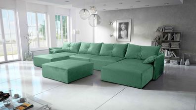 FURNIX Ecksofa in U-Form ELONE Polstercouch mit Sitzbank und Schlaffunktion RL18