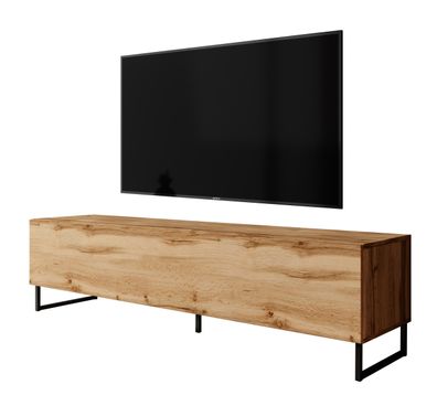 Furnix TV-Lowboard Kommode Zalvo 160 cm TV-Schrank mit Metallfüßen Eiche Wotan