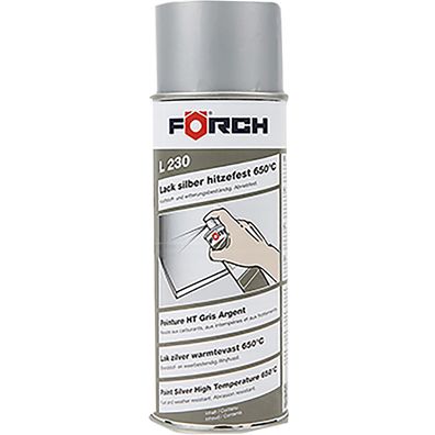 FÖRCH L230 LACK Hitzefest 650°C SILBER 0.4 LTR Auspufflack Thermolack Spraylack