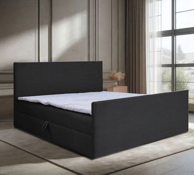 Bett Doppelbett Boxspringbett BERG POSO mit Bonell-Matratze + 2 Bettkästen , H3