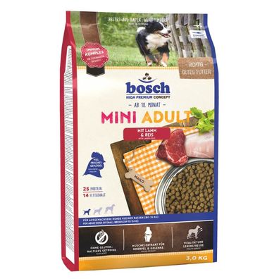 Bosch Hunde Trockenfutter Hundefutter Mini Adult Lamm + Reis