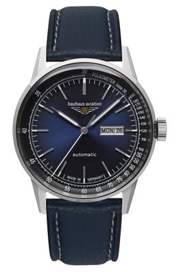 Bauhaus Herrenuhr Aviation Automatik Dunkelblau 2366-3