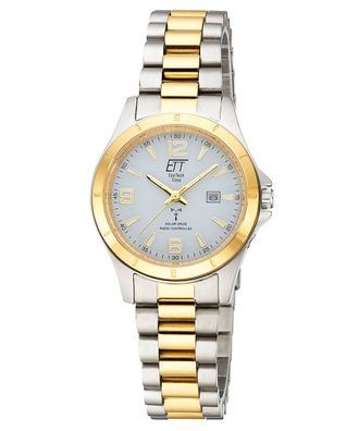 ETT Eco Tech Time Damenuhr Funk-Solar Gobi Lady Edelstahl/Bicolor ELS-11676-12M