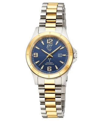 ETT Eco Tech Time Damen-Armbanduhr Funk-Solar Gobi Lady Bicolor/Blau ELS-11677-32M