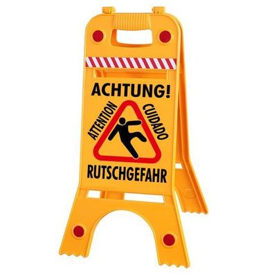 Warnaufsteller Dachaufsteller - Achtung! Attention Rutschgefahr - Gr. ca. 28 x 64 cm