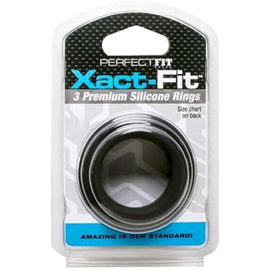 Xact-Fit 3-Ring-Kit S-M-L (#14, #17, #20) - Black