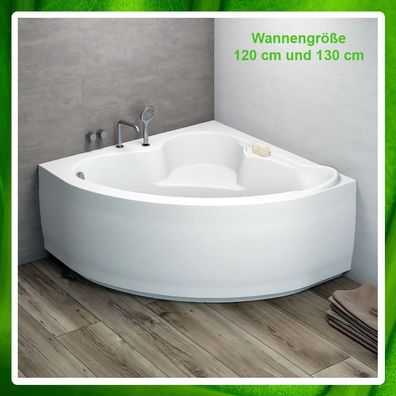 Eckbadewanne 120x120, 130x130, 140x140, 150x150 cm Standard