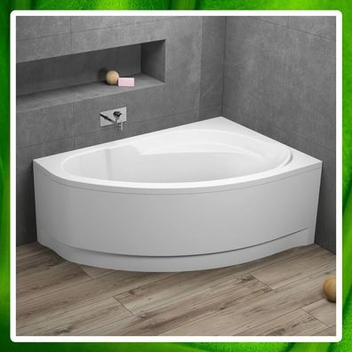 Raumsparwanne MAREA, asymmetrische Eckbadewanne mit Sitz, zwei Größen 150 / 160 x 1